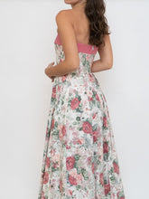 Load image into Gallery viewer, Vintage x Made in Great Britain x Strapless Rose Patterned Dress (XS, S)