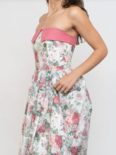 Load image into Gallery viewer, Vintage x Made in Great Britain x Strapless Rose Patterned Dress (XS, S)