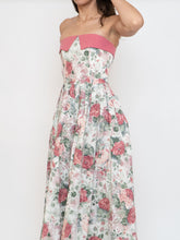 Load image into Gallery viewer, Vintage x Made in Great Britain x Strapless Rose Patterned Dress (XS, S)