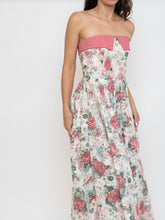 Load image into Gallery viewer, Vintage x Made in Great Britain x Strapless Rose Patterned Dress (XS, S)