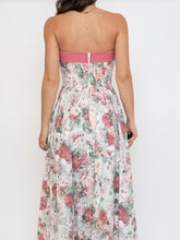 Load image into Gallery viewer, Vintage x Made in Great Britain x Strapless Rose Patterned Dress (XS, S)