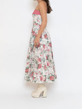 Load image into Gallery viewer, Vintage x Made in Great Britain x Strapless Rose Patterned Dress (XS, S)