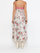 Load image into Gallery viewer, Vintage x Made in Great Britain x Strapless Rose Patterned Dress (XS, S)