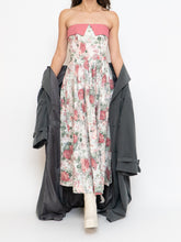Load image into Gallery viewer, Vintage x Made in Great Britain x Strapless Rose Patterned Dress (XS, S)