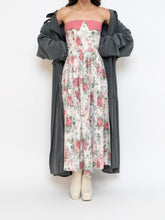 Load image into Gallery viewer, Vintage x Made in Great Britain x Strapless Rose Patterned Dress (XS, S)