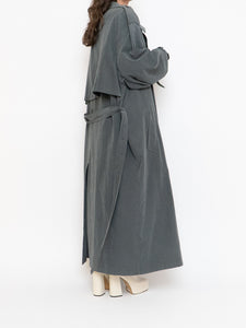 Vintage x Dark Green/Grey Soft Faux-Suede Trench (M-XL)