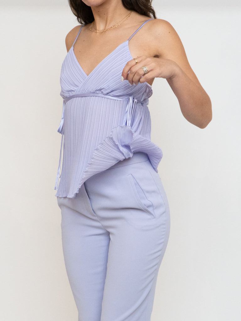 Vintage x Lilac Pleated Sheer Tank (S, M)
