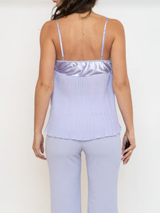 Vintage x Lilac Pleated Sheer Tank (S, M)