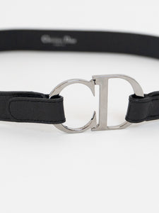 CHRISTIAN DIOR x 'CD' Emblem Leather Strap Belt (M, L)