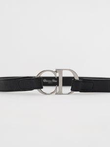CHRISTIAN DIOR x 'CD' Emblem Leather Strap Belt (M, L)
