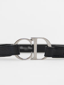 CHRISTIAN DIOR x 'CD' Emblem Leather Strap Belt (M, L)