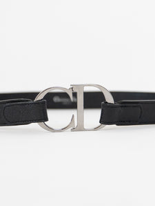 CHRISTIAN DIOR x 'CD' Emblem Leather Strap Belt (M, L)