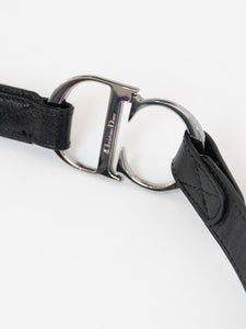 CHRISTIAN DIOR x 'CD' Emblem Leather Strap Belt (M, L)