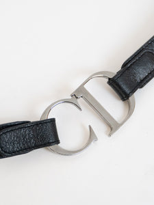 CHRISTIAN DIOR x 'CD' Emblem Leather Strap Belt (M, L)