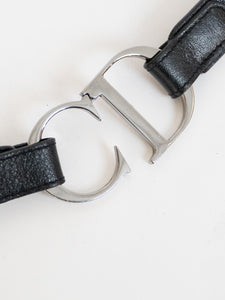 CHRISTIAN DIOR x 'CD' Emblem Leather Strap Belt (M, L)