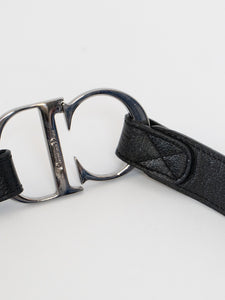 CHRISTIAN DIOR x 'CD' Emblem Leather Strap Belt (M, L)