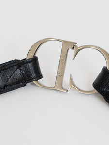CHRISTIAN DIOR x 'CD' Emblem Leather Strap Belt (M, L)