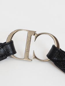 CHRISTIAN DIOR x 'CD' Emblem Leather Strap Belt (M, L)