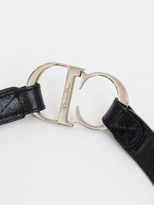 CHRISTIAN DIOR x 'CD' Emblem Leather Strap Belt (M, L)
