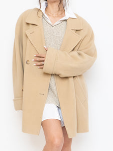 Vintage x Made in UK x MARKS AND SPENCER Soft Pure Wool Beige Coat (XS-XL)
