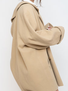 Vintage x Made in UK x MARKS AND SPENCER Soft Pure Wool Beige Coat (XS-XL)