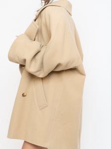 Vintage x Made in UK x MARKS AND SPENCER Soft Pure Wool Beige Coat (XS-XL)
