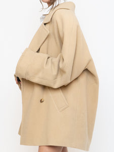 Vintage x Made in UK x MARKS AND SPENCER Soft Pure Wool Beige Coat (XS-XL)