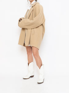 Vintage x Made in UK x MARKS AND SPENCER Soft Pure Wool Beige Coat (XS-XL)