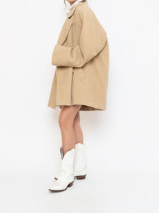Vintage x Made in UK x MARKS AND SPENCER Soft Pure Wool Beige Coat (XS-XL)