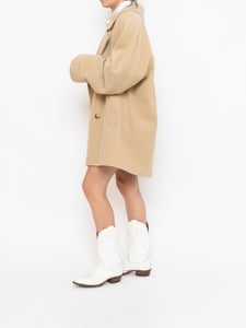 Vintage x Made in UK x MARKS AND SPENCER Soft Pure Wool Beige Coat (XS-XL)