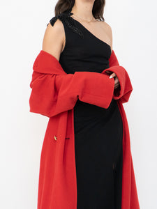 Vintage x Zara Black One-Shoulder Embellished Midi Dress (S, M)