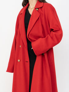 Vintage x Made in Switzerland x 70s Red Pure Cashmere Coat (S-L)