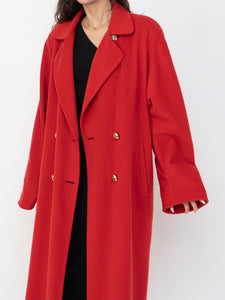 Vintage x Made in Switzerland x 70s Red Pure Cashmere Coat (S-L)