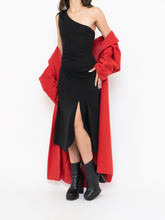 Load image into Gallery viewer, Vintage x Zara Black One-Shoulder Embellished Midi Dress (S, M)