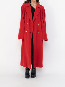Vintage x Made in Switzerland x 70s Red Pure Cashmere Coat (S-L)