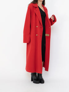 Vintage x Made in Switzerland x 70s Red Pure Cashmere Coat (S-L)