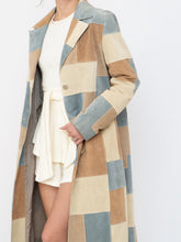 Load image into Gallery viewer, Vintage x WILSONS LEATHER x Beige, Blue Patchwork Suede Coat (S-L)
