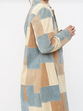 Load image into Gallery viewer, Vintage x WILSONS LEATHER x Beige, Blue Patchwork Suede Coat (S-L)