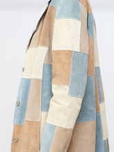 Load image into Gallery viewer, Vintage x WILSONS LEATHER x Beige, Blue Patchwork Suede Coat (S-L)