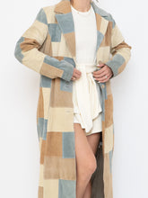 Load image into Gallery viewer, Vintage x WILSONS LEATHER x Beige, Blue Patchwork Suede Coat (S-L)
