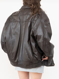Vintage x CHRISTOPHER RAND Deep Brown Leather Jacket (S-L)