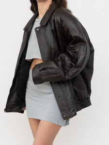 Vintage x CHRISTOPHER RAND Deep Brown Leather Jacket (S-L)