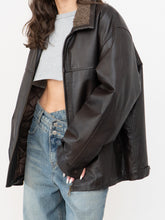 Load image into Gallery viewer, Vintage x Made in Winnipeg x Brown Leather Fleece-Collared Jacket (S-L)