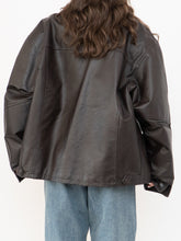 Load image into Gallery viewer, Vintage x Made in Winnipeg x Brown Leather Fleece-Collared Jacket (S-L)