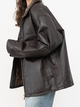 Load image into Gallery viewer, Vintage x Made in Winnipeg x Brown Leather Fleece-Collared Jacket (S-L)