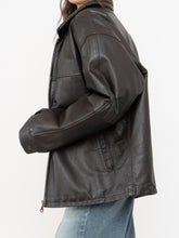Load image into Gallery viewer, Vintage x Made in Winnipeg x Brown Leather Fleece-Collared Jacket (S-L)