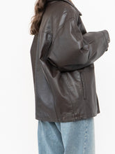 Load image into Gallery viewer, Vintage x Made in Winnipeg x Brown Leather Fleece-Collared Jacket (S-L)