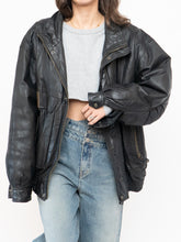 Load image into Gallery viewer, Vintage x Made in Korea x Black, Brown Leather Bomber (S-L)