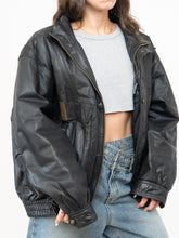 Load image into Gallery viewer, Vintage x Made in Korea x Black, Brown Leather Bomber (S-L)