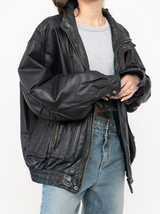 Vintage x Made in Korea x Black, Brown Leather Bomber (S-L)